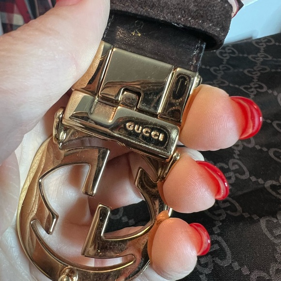 Gucci Brown and Gold Women's Belt - Picture 5 of 6